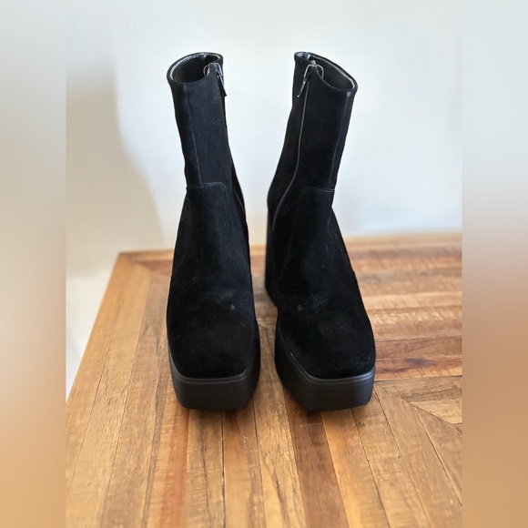 NEVER WORN LβIntervalle Bolzano Black Suede Platform Ankle Boot - Size 38 - Picture 5 of 5